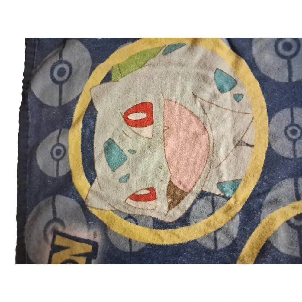 Vintage Pokémon Beach Towel 53x27 Pikachu Charizard Bulbasar Charmander 90s